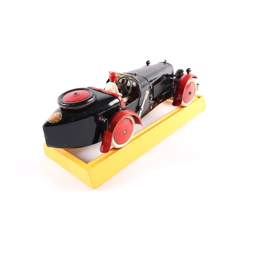 480 - A rare 1930's No.2 Meccano Constructor Car. A short wheelbase boat tail example in black with red mu... 