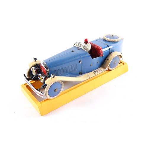 481 - A rare 1930's No.2 Meccano Constructor Car. A boat tail example in blue with cream mudguards/running... 