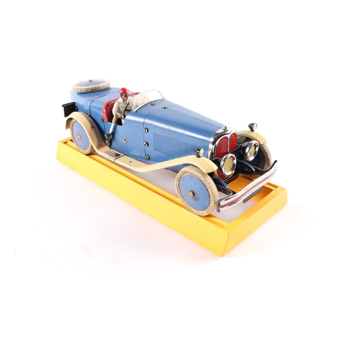 481 - A rare 1930's No.2 Meccano Constructor Car. A boat tail example in blue with cream mudguards/running... 