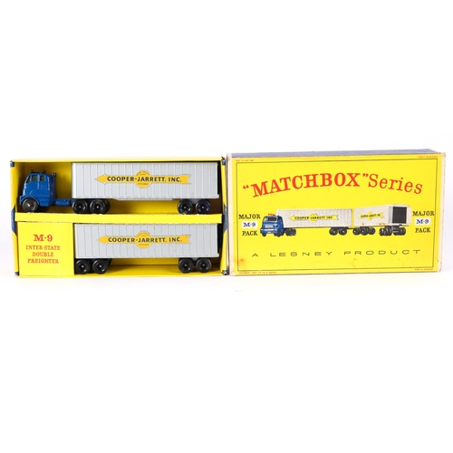 87 - Matchbox Series Major Pack M-9 Inter-State Double Freighter. An example in silver and dark blue Coop... 