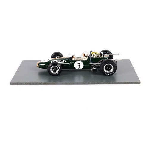 106 - A 1:18 scale Spark Brabham BT19. Jack Brabham World Champion 1966. Mounted on a plinth. Boxed with i... 