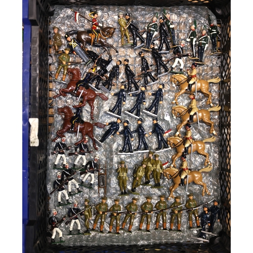 110 - 100+ lead and white metal soldiers by various makers, British army, Scots guards, Turkish, Napoleoni... 