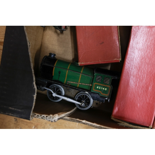 180 - Hornby O gauge railway. An LNER clockwork 4-4-0 tender locomotive, Bramham Moor 201 in lined green l... 