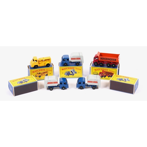 198 - 5 Matchbox Series Vehicles. 3x No.15 Refuse Truck in dark blue and light grey 'Cleansing Service' li... 