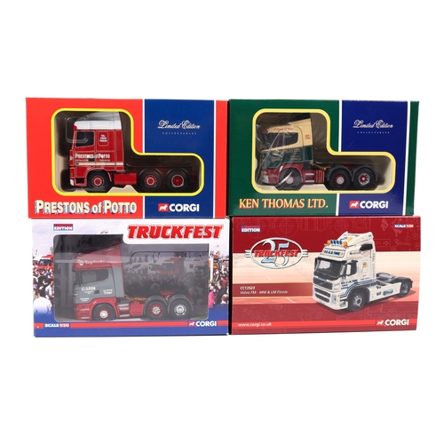 208 - 4 Corgi Limited Edition Tractor Units. A Truckfest CC13702 Scania R Series, Garn Transport. A Truckf... 