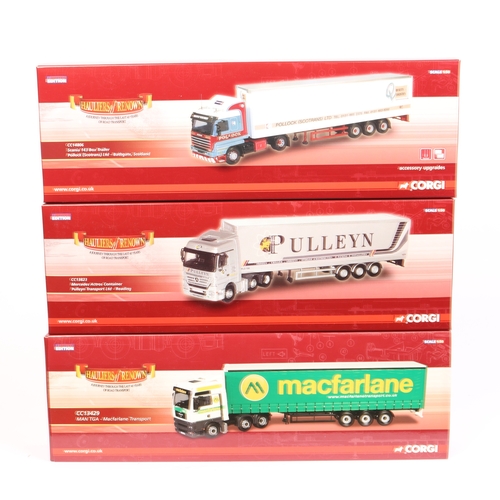 215 - 3 recent issue Corgi Limited Edition Hauliers of Renown series trucks. CC13429 MAN TGA Macfarlane Tr... 