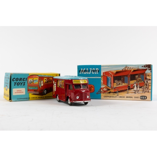 238 - 2 Corgi Toys Chipperfields Circus. A Mobile Booking Office (426). In red with light blue roof, examp... 