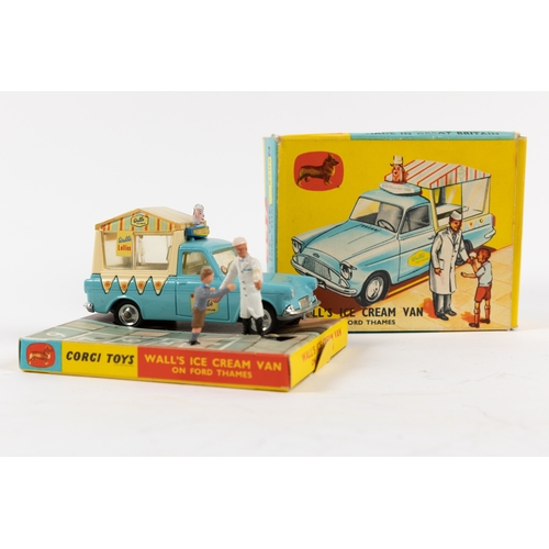 246 - Corgi Toys Wall's Ice Cream Van on Ford Thames (447). In light blue and cream Wall's livery. Complet... 