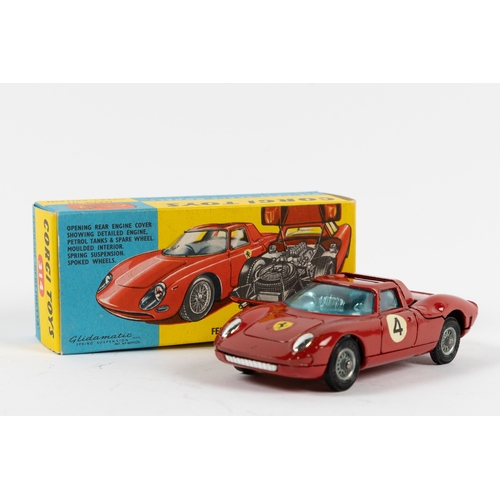 251 - Corgi Toys Ferrari 'Berlinetta' 250 Le Mans (314). In bright red with yellow flash, RN4, pale blue g... 