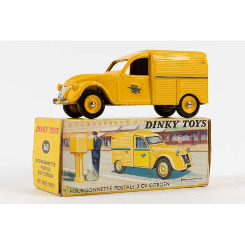 254 - French Dinky Toys Fourgonnette Postale 2CV Citroen (560). In bright yellow livery, with yellow conca... 