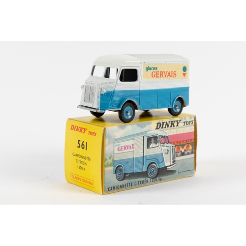 256 - French Dinky Toys Camionnette Citroen 1200KG Van (561). An H series van in 'GERVAIS' white and mid b... 