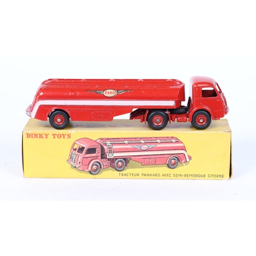 260 - French Dinky Tracteur Panhard Avec Semi-Remorque Citerne (32C). In red ESSO petrol livery, with the ... 