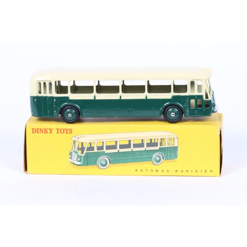 262 - French Dinky Toys Autobus Parisien (29D). In cream and dark green with dark green wheels. Boxed. Veh... 