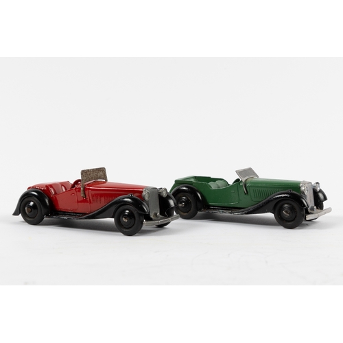 283 - 2 Dinky Toys SALMSON sports cars. includes 2 seater with red body, black chassis and black wheels an... 