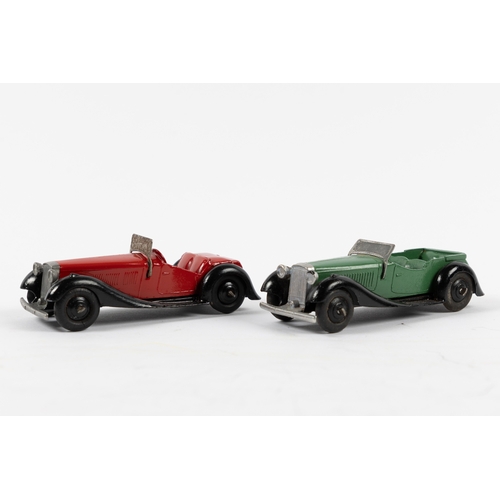 283 - 2 Dinky Toys SALMSON sports cars. includes 2 seater with red body, black chassis and black wheels an... 