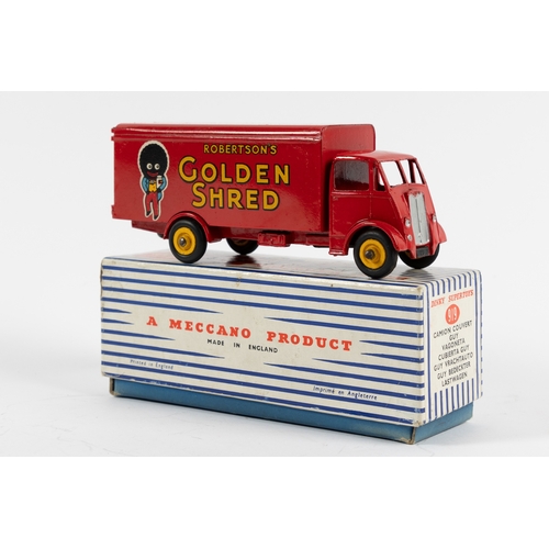 300 - Dinky Supertoys Guy Van 'Golden Shred' (919). In bright red livery, with yellow wheels and black tyr... 