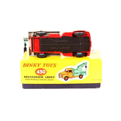 302 - A scarce late issue Dinky Toys Commer Breakdown Lorry (430). An example with red cab and chassis, li... 