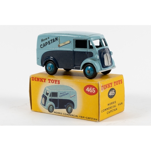 307 - A rare factory colour trial Dinky Toys Morris Commercial Van, 'CAPSTAN' (465). In two tone blue live... 