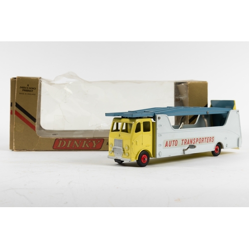 309 - A rare American export issue Dinky Supertoys Car Carrier (989). In yellow, light grey and metallic b... 