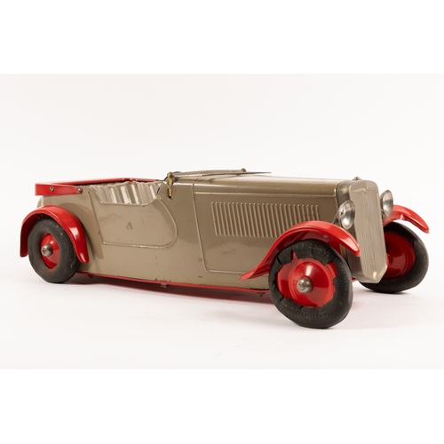 339 - An extremley rare 1937 Lines Bros Tri-ang Series M.T.4. tinplate Magic Sports Car. Impressively larg... 