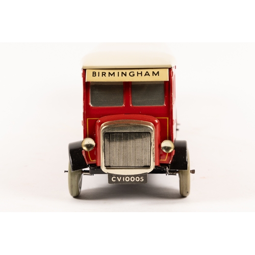 345 - A scarce Chad Valley tinplate clockwork single deck bus. (10005). An example finished in red and cre... 