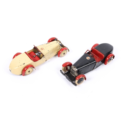 371 - 2 scarce 1930's No.1 Meccano Constructor Cars. examples made as open top round trail tourers. One in... 