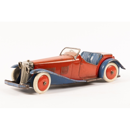 373 - A scarce 1930's No.1 Meccano Constructor Car. An example made as an open 2 seat tourer. In red with ... 