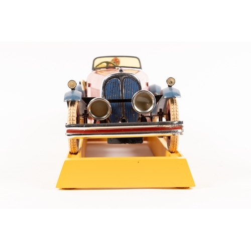 377 - A rare 1930's No.2 Meccano Constructor Car. A boat tail example in red with blue mudguards, blue sea... 