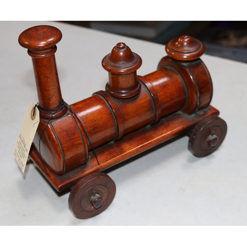 84 - A hand built non functional steam engine model, constructed from wood metal and some Meccano, crudel... 