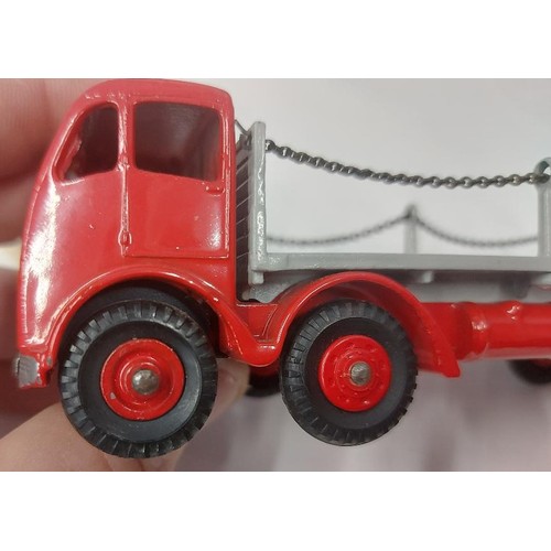 308 - A rare very late issue Dinky Supertoys Foden Flat Truck with chains (905). Cab and chassis in bright... 