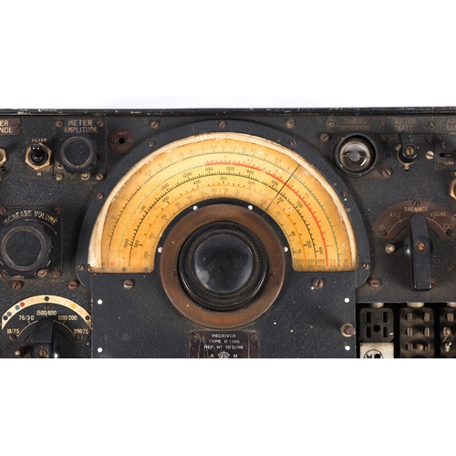 159 - An Air Ministry type RI155 Radio receiver from a WWII Lancaster bomber, 