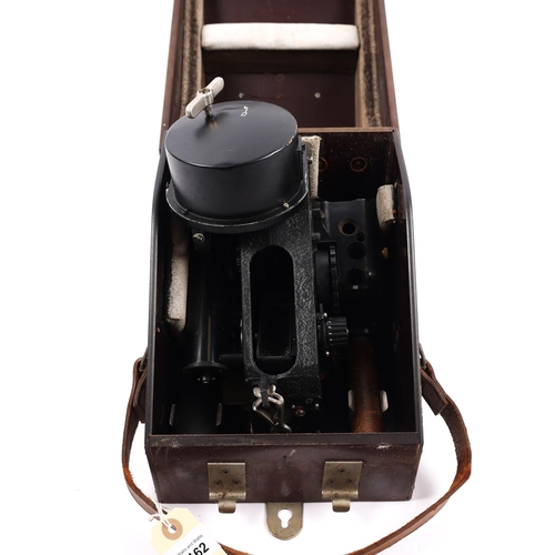 162 - A WWII Air Ministry bubble sextant, crackle wear finish to body, in its original composition case. G... 