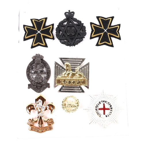 192 - 6 cap badges from samples taken from MOD Contracts, made by London Badge & Button Co, including Cold... 