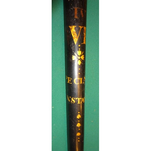 27 - A good Victorian painted truncheon, black finish with 