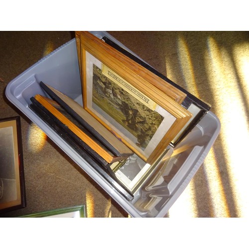 85 - A quantity of Third Reich framed photos and pictures, various, 12 various sizes, and a framed certif... 