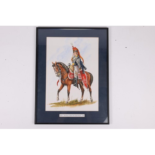 13 - A well executed watercolour painting of a mounted officer of the 