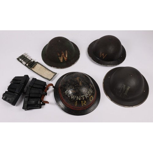 237 - 3 WWII steel helmets: Police, ARP Warden (2); also a composition helmet marked 