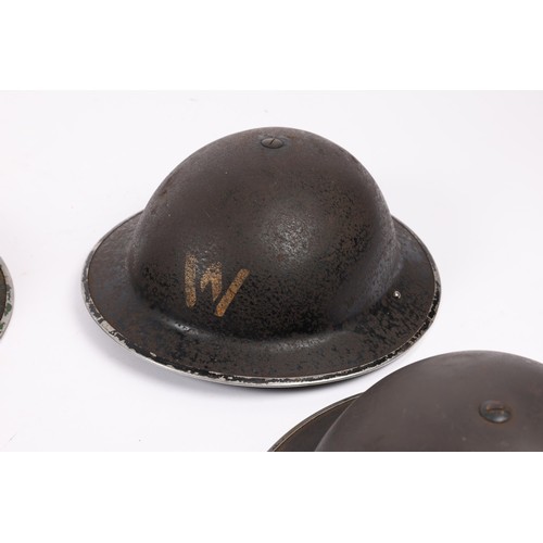 237 - 3 WWII steel helmets: Police, ARP Warden (2); also a composition helmet marked 