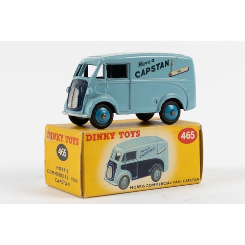 314 - A rare factory colour trial Dinky Toys Morris Commercial Van, 'CAPSTAN' (465). In two tone blue live... 