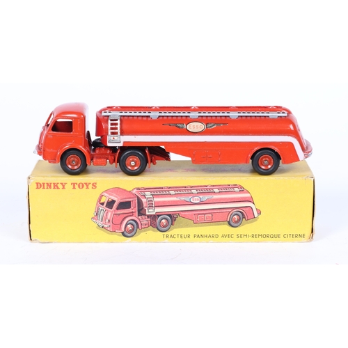 306 - French Dinky Tracteur Panhard Avec Semi-Remorque Citerne (32C). In red ESSO petrol livery, with the ... 