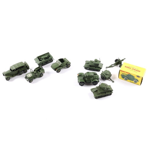 311 - Dinky Military Toys. 2x Light Tanks (152a), complete with aerials. Reconnaissance Car (152b). Plus a... 