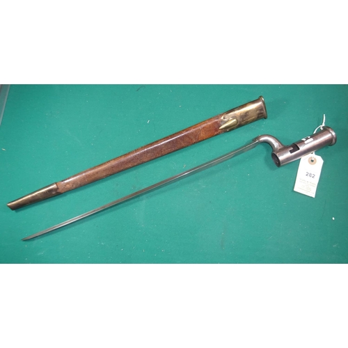 299 - A Brown Bess triangular socket bayonet with 4