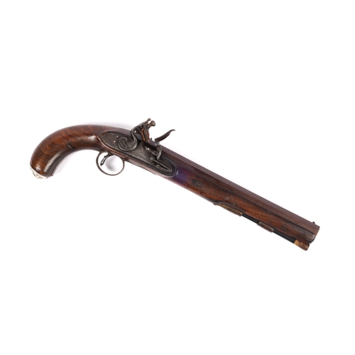 362 - A 20 bore flintlock holster or target pistol c 1820, 15½