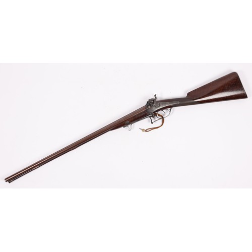 383 - An extremely rare double barrelled 22 bore percussion shotgun with Berenger's Patent safety device, ... 