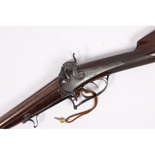 383 - An extremely rare double barrelled 22 bore percussion shotgun with Berenger's Patent safety device, ... 