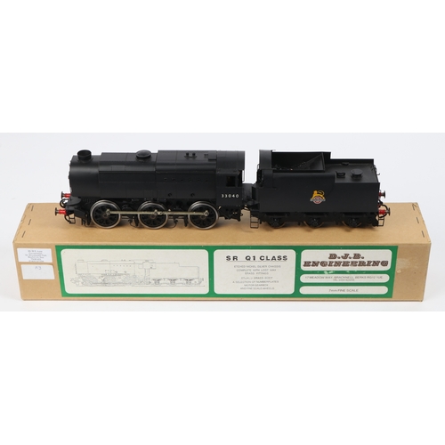 233 - An O gauge/7mm D.J.B. Engineering BR ex SR class Q1 0-6-0 Tender Locomotive. No.33040 professionally... 