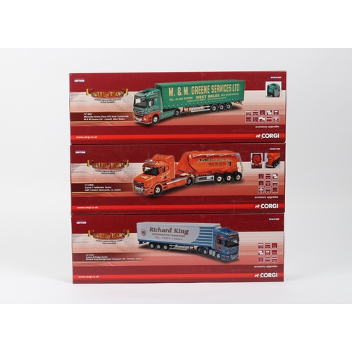 257 - 3 Corgi Limited Edition Hauliers of Renown series Trucks. CC13821 Mercedes Actros (Face lift) vinyl ... 