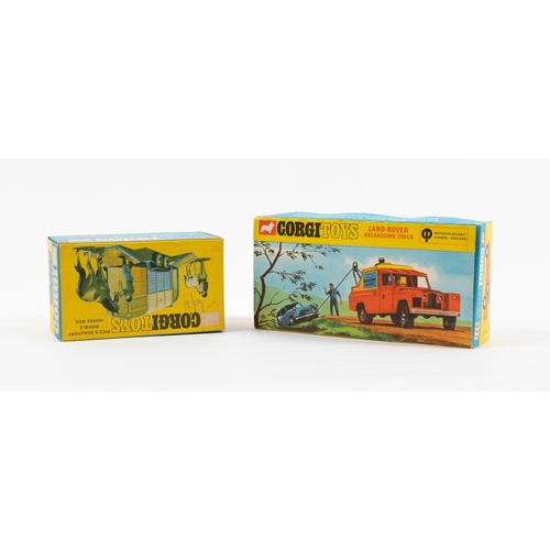 302 - Corgi Toys Land Rover Breakdown Truck (477). In red with yellow plastic rear cover, plated jib and h... 