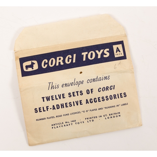 305 - A seldom seen Corgi Toys 'Pack A' outer envelope. 'This envelope contains Twelve Sets of Corgi Self-... 