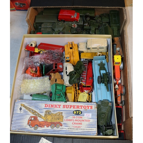 310 - A quantity of Dinky toys. 972 20-ton Lorry Mounted crane, boxed with wear and creasing, Bedford car ... 